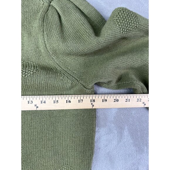 Madewell Dotted Eaton Olive Green Puff-Sleeve Pullover Sweater Medium - Picture 10 of 14